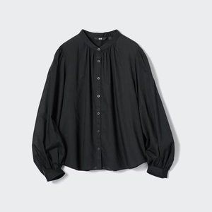 BNWT Cotton Volume Long-Sleeve Blouse Womens, size S black
